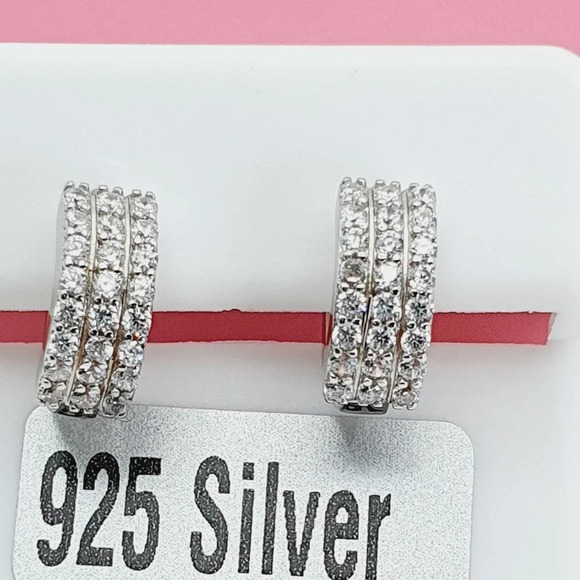 "925 Sterling Silver Cubic Zirconia Earrings, U19254657 - Picture 6 of 11